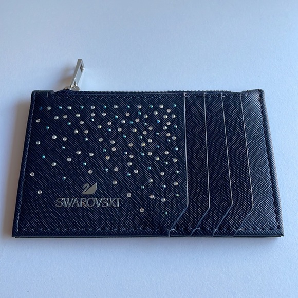 Swarovski Saffiano Leather Card Wallet - Denim Blue - Picture 2 of 5